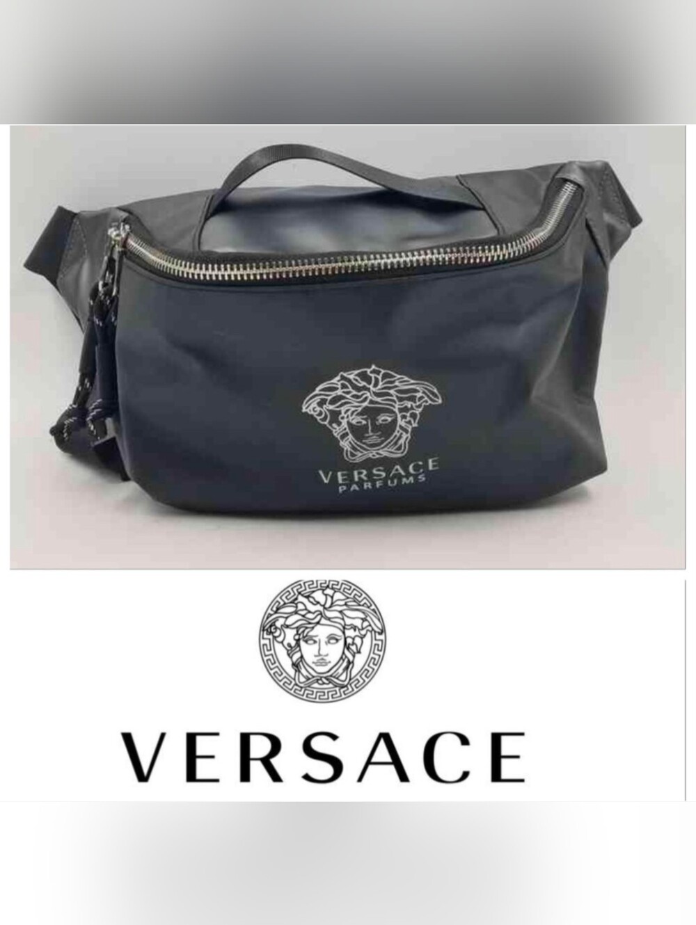 Versace Belt Bag Black with Dust bag Fanny Pack Crossbody Medusa Designer Unisex